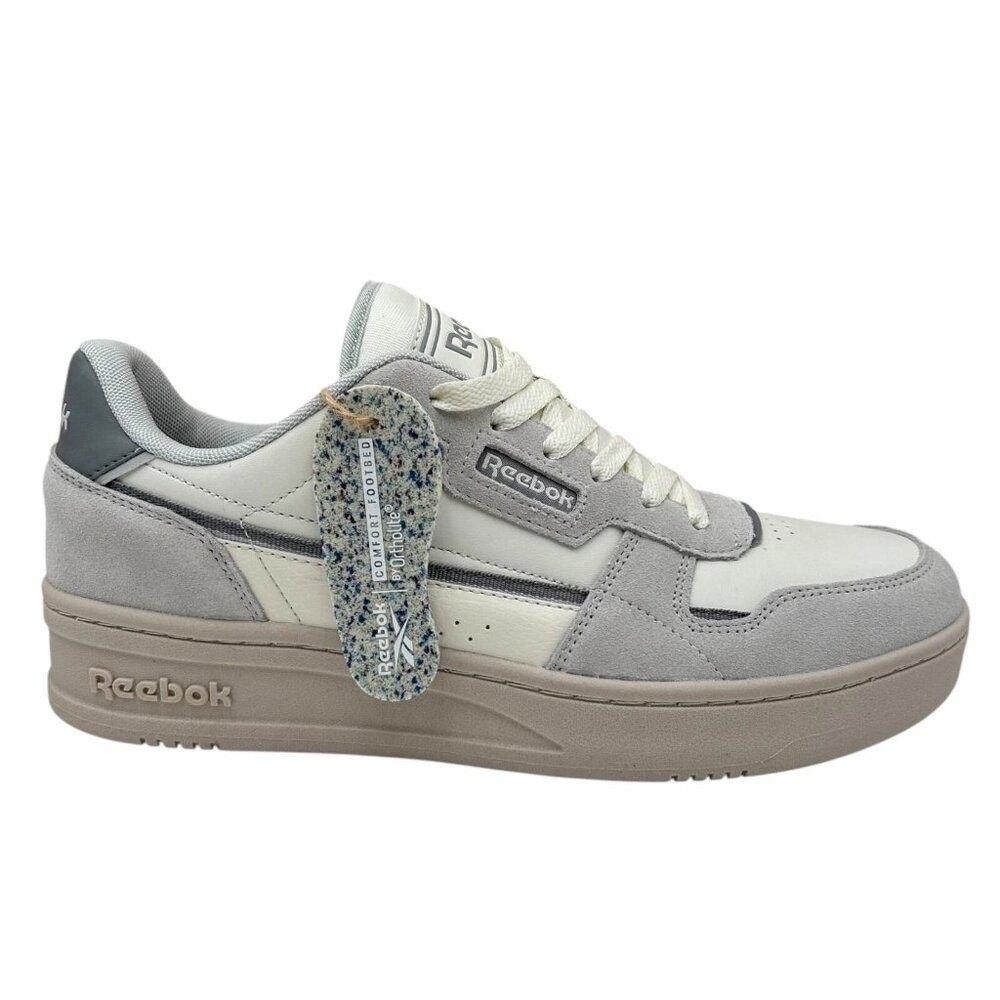 Reebok Court Chaos Mens Classic Style Sneakers Size 10‎ Cream/Gray Suede Leather